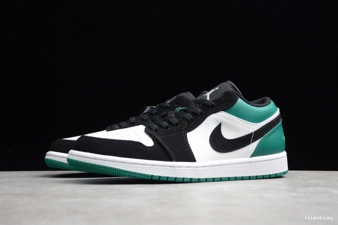 Mystic Low 1 Black Jordan White Air 553558-113 Green 0713